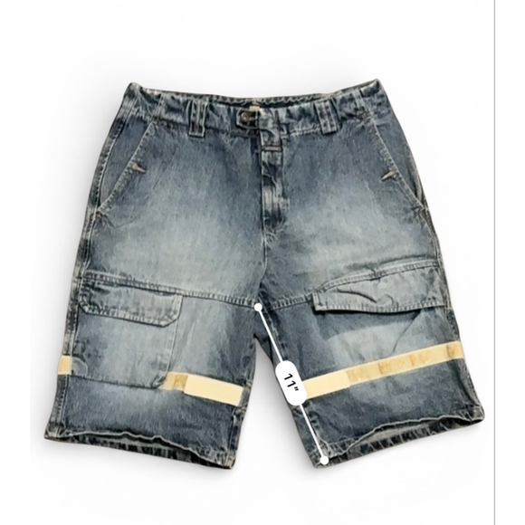 Vtg 90s Marithe + Francois Girbaud Denim Cargo Shorts Mens Sz 36 Acid Wash MFG - Picture 5 of 11